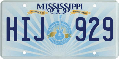 MS license plate HIJ929