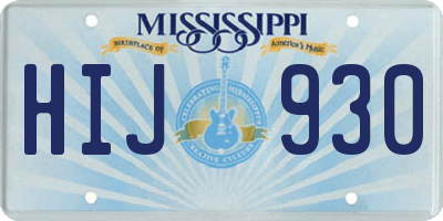 MS license plate HIJ930
