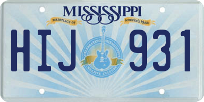 MS license plate HIJ931