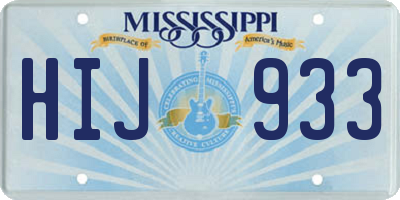 MS license plate HIJ933