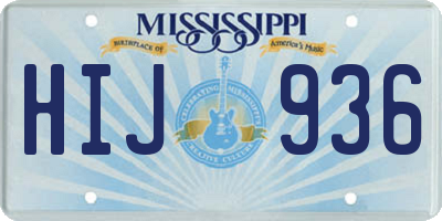 MS license plate HIJ936