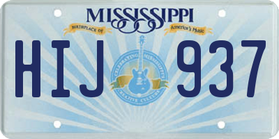 MS license plate HIJ937