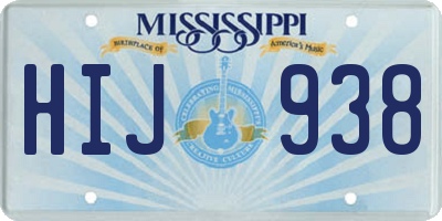 MS license plate HIJ938