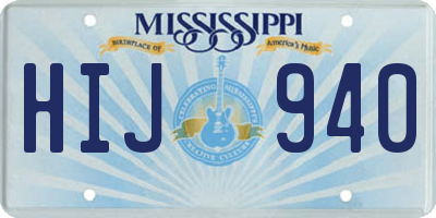 MS license plate HIJ940