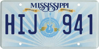 MS license plate HIJ941