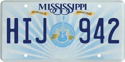 MS license plate HIJ942