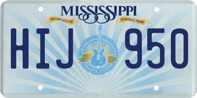 MS license plate HIJ950