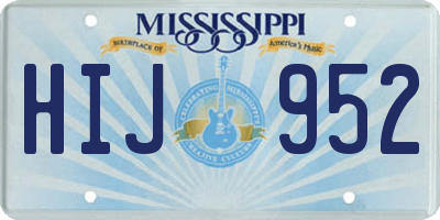 MS license plate HIJ952