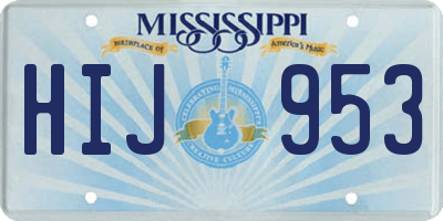 MS license plate HIJ953