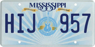MS license plate HIJ957