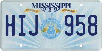 MS license plate HIJ958