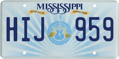 MS license plate HIJ959