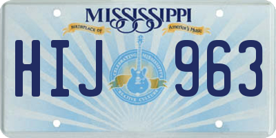MS license plate HIJ963