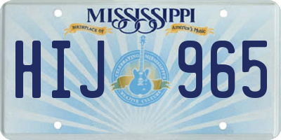 MS license plate HIJ965