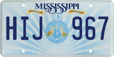 MS license plate HIJ967