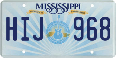 MS license plate HIJ968