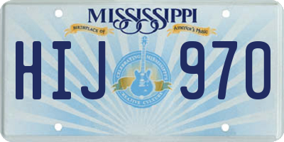 MS license plate HIJ970