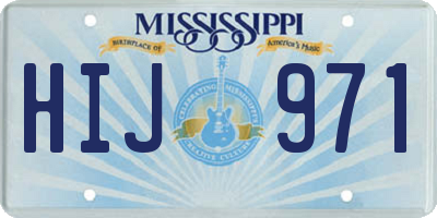 MS license plate HIJ971
