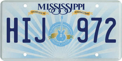 MS license plate HIJ972