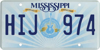 MS license plate HIJ974
