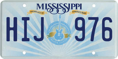 MS license plate HIJ976