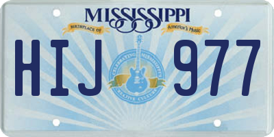 MS license plate HIJ977
