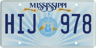 MS license plate HIJ978