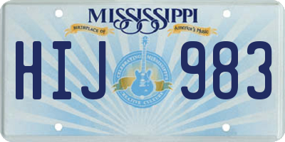 MS license plate HIJ983