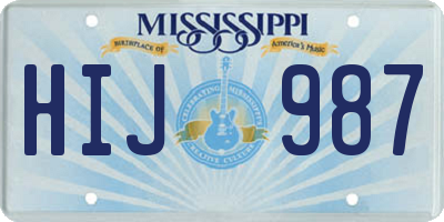 MS license plate HIJ987