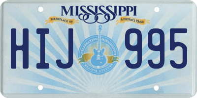 MS license plate HIJ995