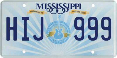 MS license plate HIJ999