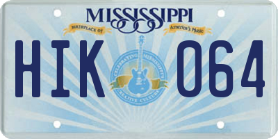 MS license plate HIK064