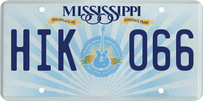 MS license plate HIK066
