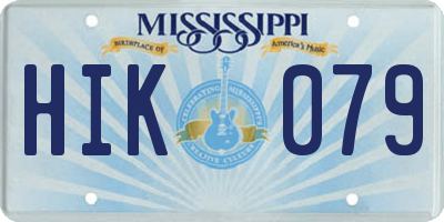 MS license plate HIK079