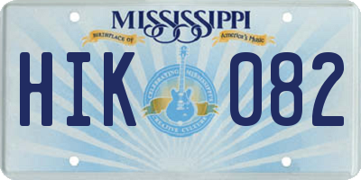 MS license plate HIK082