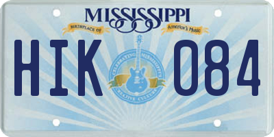 MS license plate HIK084
