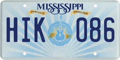 MS license plate HIK086