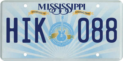 MS license plate HIK088