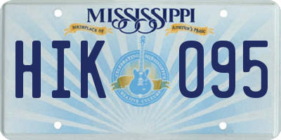 MS license plate HIK095