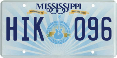 MS license plate HIK096