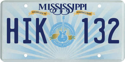 MS license plate HIK132