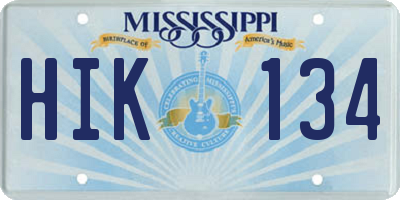 MS license plate HIK134