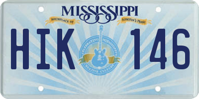 MS license plate HIK146