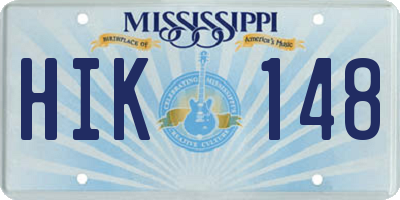 MS license plate HIK148