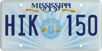 MS license plate HIK150
