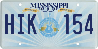 MS license plate HIK154