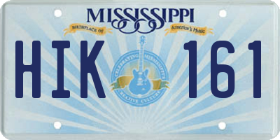 MS license plate HIK161