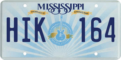 MS license plate HIK164