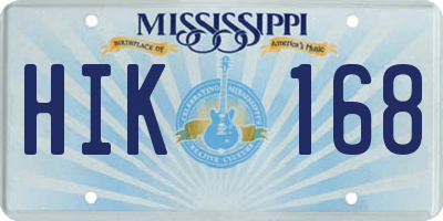 MS license plate HIK168