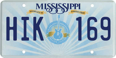 MS license plate HIK169